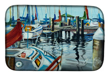 Load image into Gallery viewer, Orange Sail Sailboats Dish Drying Mat – Absorbent, Artistic Kitchen Essentials JMK1065DDM