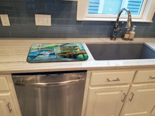 Load image into Gallery viewer, Ocean Springs Harbour Landing Dish Drying Mat – Absorbent, Artistic Kitchen Essentials JMK1069DDM
