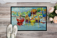 Load image into Gallery viewer, On the Dock Sailboats Doormat - 24x36 Decorative Floor Mat – Indoor/Outdoor Rug with Artistic Flair JMK1070JMAT