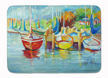 Load image into Gallery viewer, On the Dock Sailboats Machine Washable Memory Foam Mat JMK1070RUG