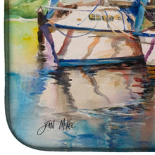 Load image into Gallery viewer, Safe Harbour Sailboats Dish Drying Mat – Absorbent, Artistic Kitchen Essentials JMK1071DDM