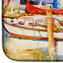 Load image into Gallery viewer, Run Away Sailboats Dish Drying Mat – Absorbent, Artistic Kitchen Essentials JMK1072DDM
