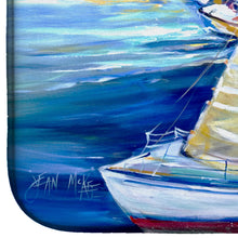 Load image into Gallery viewer, Rock my Boat Sailboats Dish Drying Mat – Absorbent, Artistic Kitchen Essentials JMK1073DDM