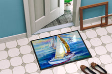 Load image into Gallery viewer, Rock my Boat Sailboats Doormat - 24x36 Decorative Floor Mat – Indoor/Outdoor Rug with Artistic Flair JMK1073JMAT