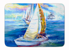 Load image into Gallery viewer, Rock my Boat Sailboats Machine Washable Memory Foam Mat JMK1073RUG