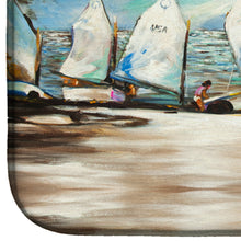 Load image into Gallery viewer, Sailing Lessons Sailboats Dish Drying Mat – Absorbent, Artistic Kitchen Essentials JMK1077DDM