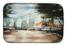 Load image into Gallery viewer, Sailing Lessons Sailboats Dish Drying Mat – Absorbent, Artistic Kitchen Essentials JMK1077DDM