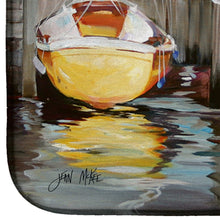 Load image into Gallery viewer, Yellow boat Sailboat Dish Drying Mat – Absorbent, Artistic Kitchen Essentials JMK1084DDM