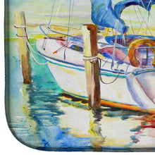 Load image into Gallery viewer, Towering Q Sailboat Dish Drying Mat – Absorbent, Artistic Kitchen Essentials JMK1088DDM