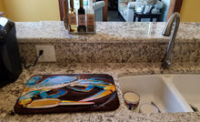 Load image into Gallery viewer, Blue Crab Dish Drying Mat – Absorbent, Artistic Kitchen Essentials JMK1090DDM