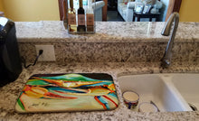 Load image into Gallery viewer, Blue Crab Dish Drying Mat – Absorbent, Artistic Kitchen Essentials JMK1095DDM