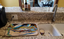 Load image into Gallery viewer, Big Crab Claw Blue Crab Dish Drying Mat – Absorbent, Artistic Kitchen Essentials JMK1099DDM