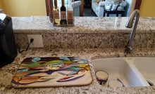 Load image into Gallery viewer, Blue Crab Tail Fin Dish Drying Mat – Absorbent, Artistic Kitchen Essentials JMK1101DDM