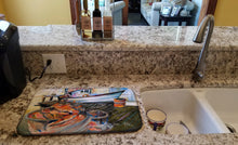 Load image into Gallery viewer, Blue Crab Trap Dish Drying Mat – Absorbent, Artistic Kitchen Essentials JMK1104DDM