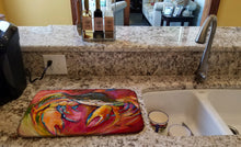 Load image into Gallery viewer, Blue Crab Stars Dish Drying Mat – Absorbent, Artistic Kitchen Essentials JMK1105DDM