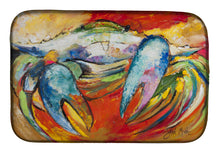 Load image into Gallery viewer, Blue Crab Dish Drying Mat – Absorbent, Artistic Kitchen Essentials JMK1109DDM