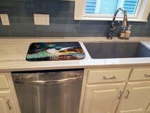 Load image into Gallery viewer, Blue Marlin Dish Drying Mat – Absorbent, Artistic Kitchen Essentials JMK1111DDM