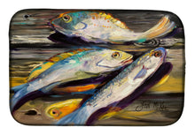 Load image into Gallery viewer, Fish on the Dock Dish Drying Mat – Absorbent, Artistic Kitchen Essentials JMK1116DDM
