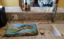 Load image into Gallery viewer, Loggerhead Sea Turtle Dish Drying Mat – Absorbent, Artistic Kitchen Essentials JMK1118DDM