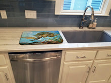 Load image into Gallery viewer, Loggerhead Sea Turtle Dish Drying Mat – Absorbent, Artistic Kitchen Essentials JMK1118DDM