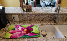 Load image into Gallery viewer, Orchid Dish Drying Mat – Absorbent, Artistic Kitchen Essentials JMK1120DDM