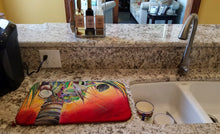 Load image into Gallery viewer, Sunset on the Coconut Tree Dish Drying Mat – Absorbent, Artistic Kitchen Essentials JMK1133DDM