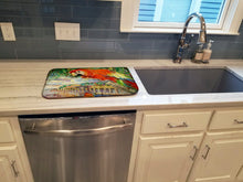 Load image into Gallery viewer, Red Parrot at Lulu's Dish Drying Mat – Absorbent, Artistic Kitchen Essentials JMK1134DDM