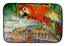 Load image into Gallery viewer, Red Parrot at Lulu's Dish Drying Mat – Absorbent, Artistic Kitchen Essentials JMK1134DDM