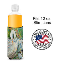 Load image into Gallery viewer, White Egret in the Rain Slim Can Hugger – Fun &amp; Functional Drink Coolers JMK1139MUK