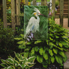 Load image into Gallery viewer, White Egret in Green grasses Garden Flag - Outdoor Decorative Yard Flag JMK1141GF