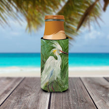 Load image into Gallery viewer, White Egret in Green grasses Slim Can Hugger – Fun &amp; Functional Drink Coolers JMK1141MUK