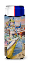 Load image into Gallery viewer, Boat Docks Sailboats Slim Can Hugger – Fun &amp; Functional Drink Coolers JMK1151MUK