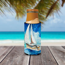 Load image into Gallery viewer, Sailboats in Blue Slim Can Hugger – Fun &amp; Functional Drink Coolers JMK1153MUK