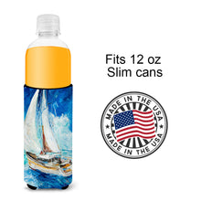 Load image into Gallery viewer, Sailboats in Blue Slim Can Hugger – Fun &amp; Functional Drink Coolers JMK1153MUK