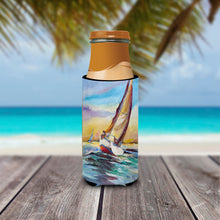 Load image into Gallery viewer, Horn Island Sailboat Race Slim Can Hugger – Fun &amp; Functional Drink Coolers JMK1159MUK