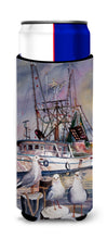 Load image into Gallery viewer, Sea Gulls and shrimp boats Slim Can Hugger – Fun &amp; Functional Drink Coolers JMK1196MUK