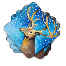 Load image into Gallery viewer, Reindeer Coasters - Set of 4 Lightweight Foam, Absorbent Drink Coasters JMK1206FC