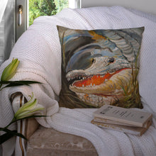 Load image into Gallery viewer, Alligator Canvas Throw Pillow - 14x14 Decorative Pillow – Art for Your Home &amp; Patio JMK1208PW1414