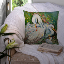 Load image into Gallery viewer, White Egret in the rain Canvas Throw Pillow - 14x14 Decorative Pillow – Art for Your Home &amp; Patio JMK1210PW1414
