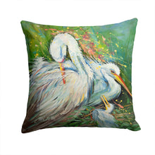 Load image into Gallery viewer, White Egret in the rain Canvas Throw Pillow - 14x14 Decorative Pillow – Art for Your Home &amp; Patio JMK1210PW1414