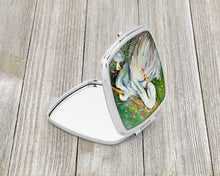 Load image into Gallery viewer, White Egret in the rain Compact Mirror – Stylish Purse Mirror with Artistic Covers JMK1210SCM