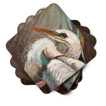 Load image into Gallery viewer, White Egret Coasters - Set of 4 Lightweight Foam, Absorbent Drink Coasters JMK1212FC