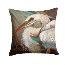 Load image into Gallery viewer, White Egret Canvas Throw Pillow - 14x14 Decorative Pillow – Art for Your Home &amp; Patio JMK1212PW1414