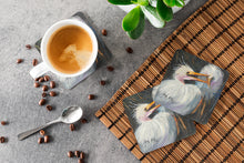 Load image into Gallery viewer, White Egret Coasters - Set of 4 Lightweight Foam, Absorbent Drink Coasters JMK1213FC