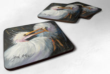Load image into Gallery viewer, White Egret Coasters - Set of 4 Lightweight Foam, Absorbent Drink Coasters JMK1213FC
