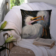 Load image into Gallery viewer, White Egret Canvas Throw Pillow - 14x14 Decorative Pillow – Art for Your Home &amp; Patio JMK1213PW1414