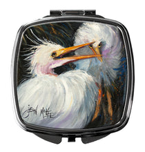 Load image into Gallery viewer, White Egret Compact Mirror – Stylish Purse Mirror with Artistic Covers JMK1213SCM