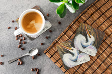 Load image into Gallery viewer, White Egret Coasters - Set of 4 Lightweight Foam, Absorbent Drink Coasters JMK1214FC