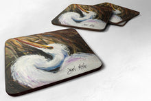 Load image into Gallery viewer, White Egret Coasters - Set of 4 Lightweight Foam, Absorbent Drink Coasters JMK1214FC