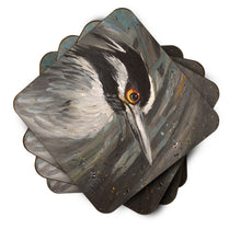 Load image into Gallery viewer, Night Heron Coasters - Set of 4 Lightweight Foam, Absorbent Drink Coasters JMK1219FC